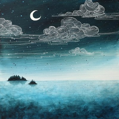 Mondbeschienene Inselnacht von Ania Witwitzka