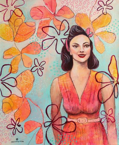 Retro Dame 5 von Ania Witwitzka