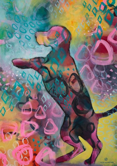 Lebendiger abstrakter Hund von Ania Witwitzka
