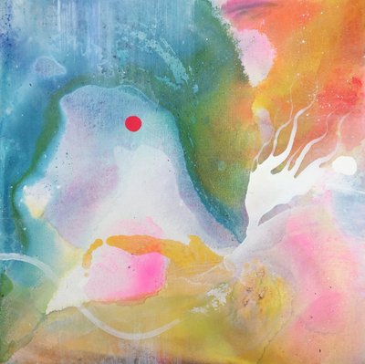 Abstrakter roter Punktfluss von Anna Viklund