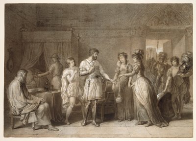 Bayard lehnt die Geschenke seiner Gastgeberin in Brescia ab von Anne-Louis Girodet de Roucy-Trioson