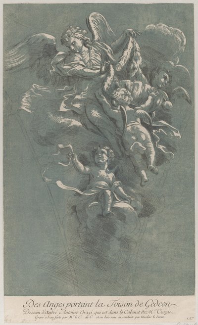 Drei Engel, die Gideons Vlies tragen, aus 