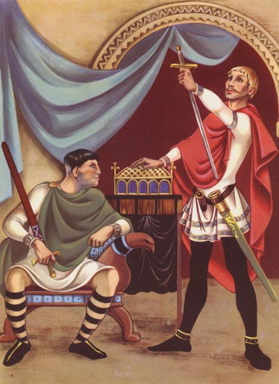Harold schwört einen Eid als Gefangener von Wilhelm von Anne & Johnstone Janet (1928 79) Johnstone