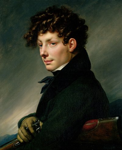 Porträt eines jungen Mannes als Jäger, 1811 von Anne Louis Girodet de Roucy Trioson