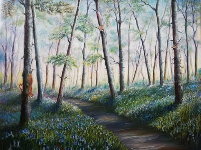 Blaue Glockenblumen-Waldweg von Annette Armitage