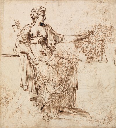 Carracci - Gerechtigkeit, RCIN 902146 von Annibale Carracci