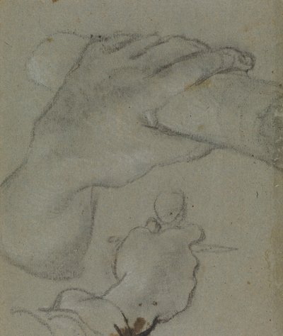 Studie für die Hände des Heiligen Johannes von Annibale Carracci