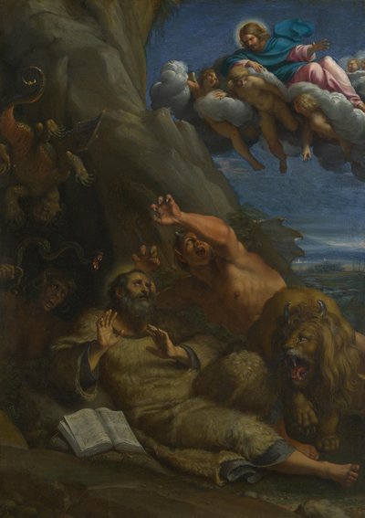 Christus erscheint dem heiligen Antonius Abt während seiner Versuchung, ca. 1598 von Annibale Carracci