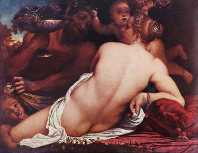 Bacchantin Venus mit einem Satyr und Amoren von Annibale Carracci