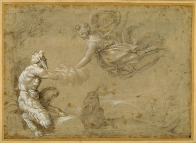 Pan präsentiert Diana die Wolle von Annibale Carracci