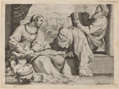 Die Heilige Familie mit Johannes dem Täufer von Annibale Carracci