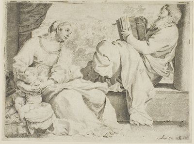 Die Heilige Familie mit Johannes dem Täufer von Annibale Carracci