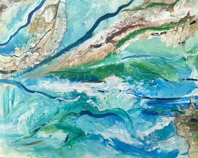 Abstrakter Ozeanfluss von Annika Tiren