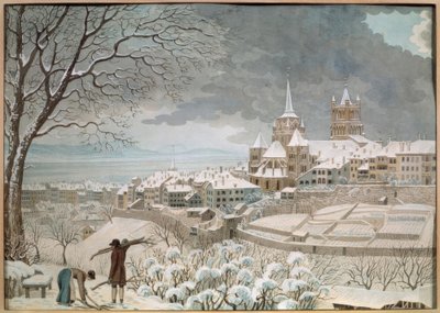 Lausanne im Schnee von Anonym
