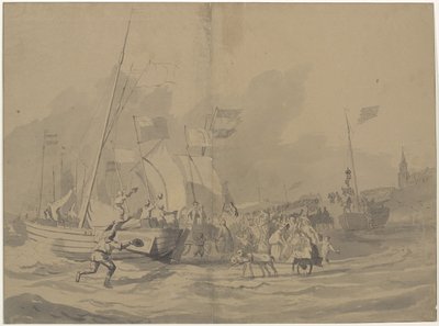 Ankunft von Prinz Wilhelm Friedrich am Strand von Scheveningen, 30. November 1813 von Anonymous
