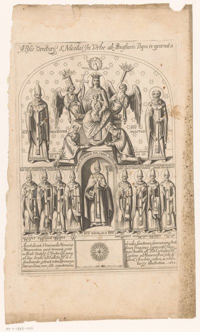 Der heilige Nikolaus umgeben von Päpsten von Anonymous
