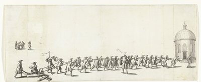 Dominicus wird auf einer Schubkarre zur Runden Lutherischen Kirche gezogen, 1683-1684 von Anonymous