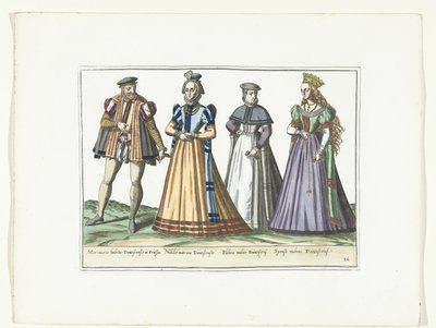 Ein Mann und drei Frauen in deutscher Mode in Danzig, ca. 1580 von Anonymous