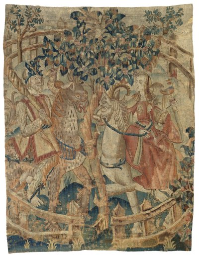 Ein Wildmann und -frau in einem geschlossenen Garten (Fragment) von Anonymous