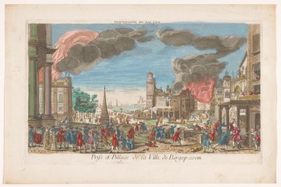 Ansicht der Einnahme und Plünderung von Bergen op Zoom durch die Franzosen im Jahr 1747 von Anonymous