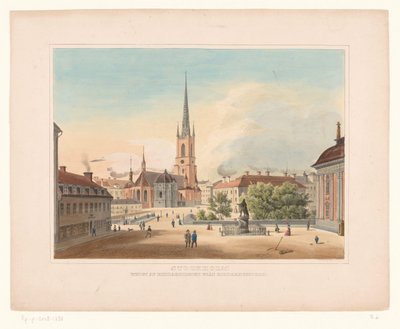 Ansicht der Kirche von Riddarholmen, Stockholm von Anonymous