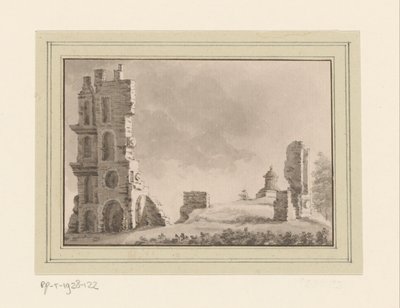 Blick auf die Ruinen von Huis ter Kleef bei Haarlem von Anonymous