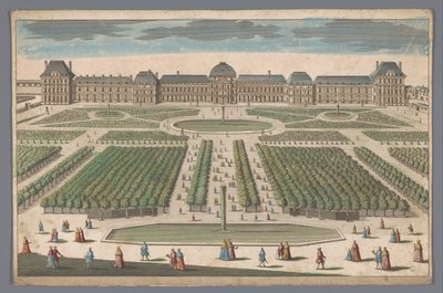 Ansicht des Palais des Tuileries in Paris vom Jardin des Tuileries aus gesehen von Anonymous