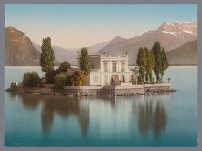 Ansicht der Île de Salagnon im Genfersee, im Hintergrund die Dents du Midi von Anonymous