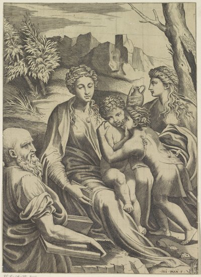 Heilige Familie mit dem jungen Johannes dem Täufer und Maria Magdalena von Anonymous