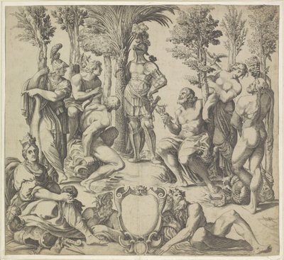 Herzog von Mantua mit den sechs wichtigsten heidnischen Göttern von Anonymous