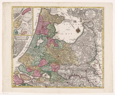 Karte von Holland, Utrecht und einem Teil von Gelderland von Anonymous