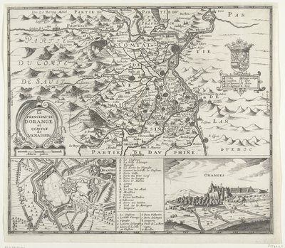 Karte des Fürstentums Orange, 1639 von Anonymous