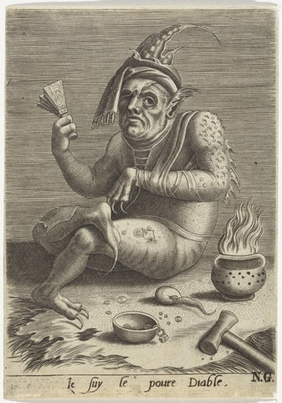 Aussätziger Bettler in Gestalt des Teufels von Anonymous