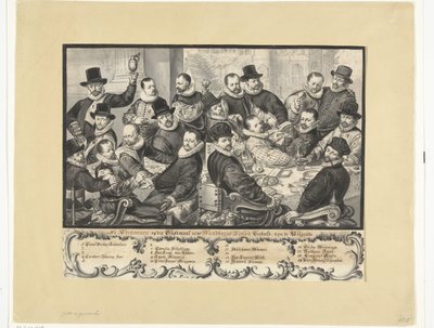 Mahlzeit der Offiziere der Handboogdoelen in Amsterdam, 1586 von Anonymous
