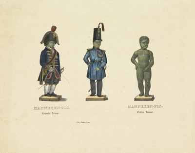 Manneken Pis in verschiedenen Kostümen, 1817 von Anonymous