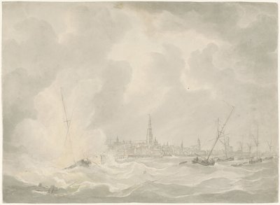 Explosion des Bootes von Jan van Speijk, 1831 von Anonymous
