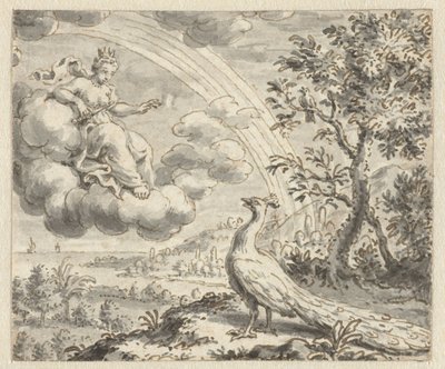 Pfau, der sich bei Juno beklagt (Entwürfe für Illustrationen zu einer Ausgabe von Jean de la Fontaine
