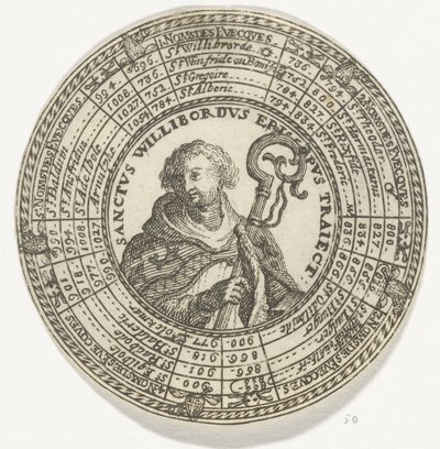 Münze mit dem Porträt des Heiligen Willibrord und den Namen der Bischöfe von Utrecht von Anonymous