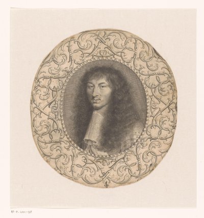 Porträt von Ludwig XIV. umgeben von einem Zierrahmen mit Arabesken von Anonymous