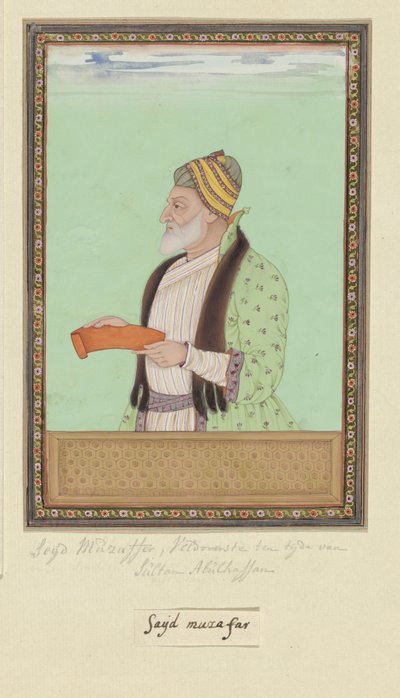 Porträt von Sayyid Muzaffar; zur Zeit von Sultan Abul Hasan diente er als Oberbefehlshaber (Peshwa) von Anonymous