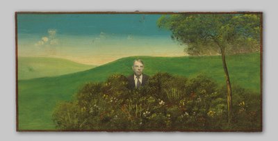 Porträt eines unbekannten Mannes in einer gemalten Landschaft von Anonymous