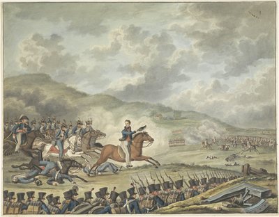 Prinz von Oranien führt die niederländischen Truppen bei Quatre-Bras, 1815 von Anonymous
