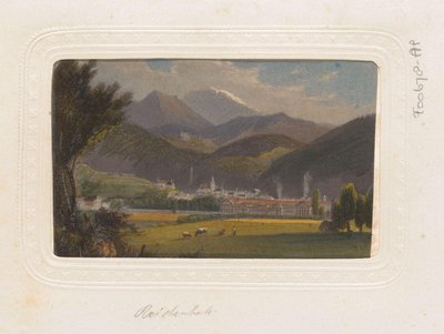 Reproduktion eines Drucks mit einer Ansicht von Hallein in Österreich von Anonymous