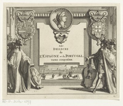Ritter spanischer Orden mit Wappen Titelblatt für: Juan Alvarez de Colmenar, Les Delices de l