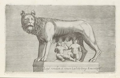 Skulptur der Lupa Capitolina, die die Zwillinge Romulus und Remus säugt von Anonymous