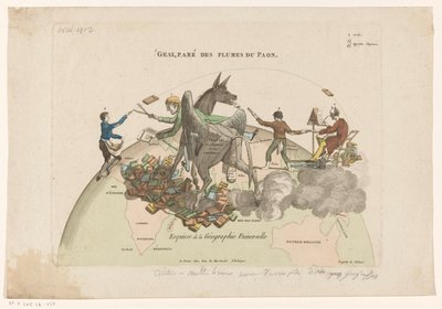 Karikatur auf die Universelle Geographie von Conrad Malthe-Brun von Anonymous
