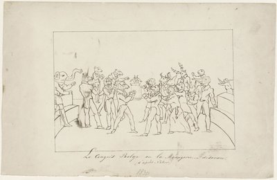 Karikatur über die Uneinigkeit im belgischen Nationalkongress über die Wahl eines Königs, 1831 von Anonymous