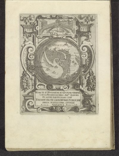 Titelblatt mit Stadtplan von Venedig von Anonymous