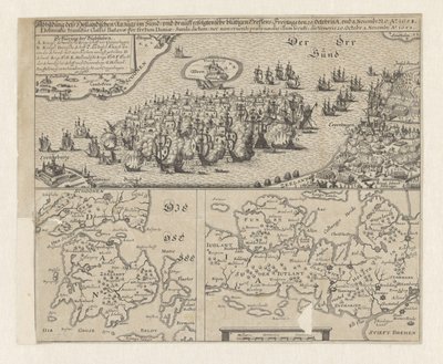 Seeschlacht in der Sont, 1658, Abbildung dess Holländischen Anzugs im Sündt / und drauff erfolgten sehr blütigen Treffens, Freitags den 29. Octobris A. und 8 Novembr. ... Ao. 1658 (Titel auf dem Objekt) von Anonymous