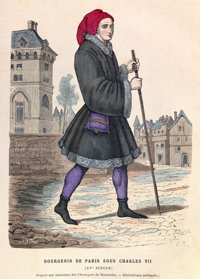 Ein Bürger von Paris unter der Herrschaft von König Karl VII. - Bürgerlicher Pariser Mann der Herrschaft von Karl VII. von Anonymous Anonymous